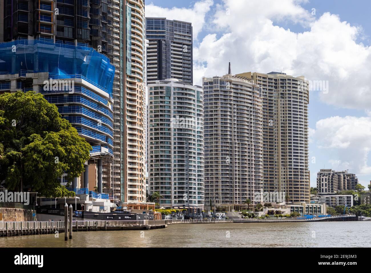 The iconic Brisbane Cityscape along the Brisbane River in Queensland on February 1st 2021 Stock Photo