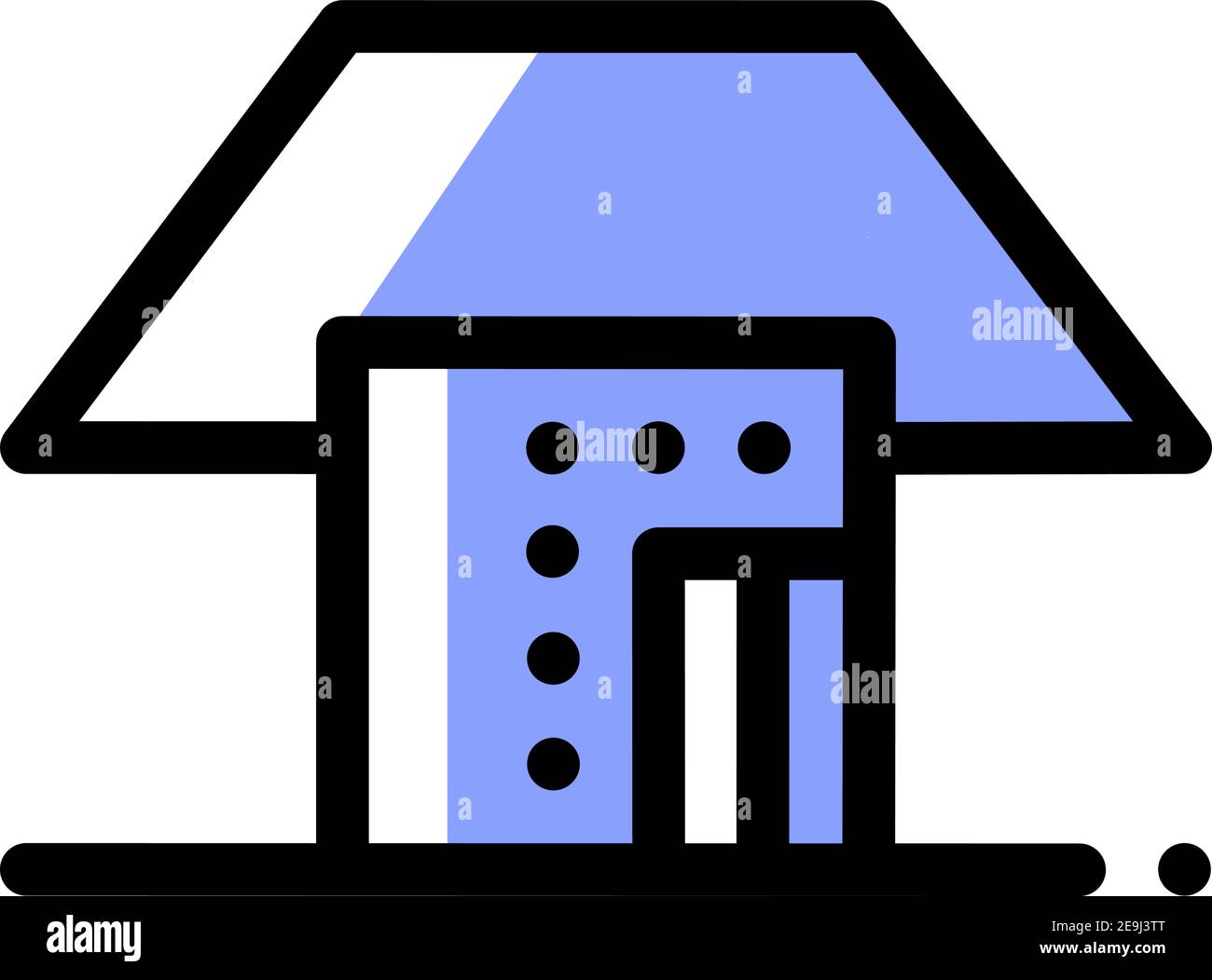 Dark blue house, illustration, vector on white background Stock Vector ...