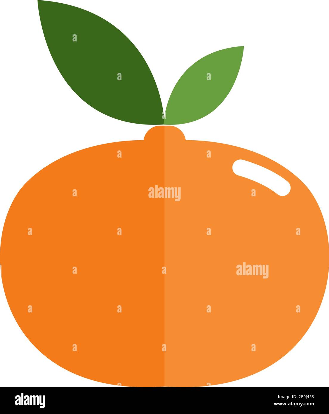 Delicious mandarin, illustration, vector on white background. Stock Vector