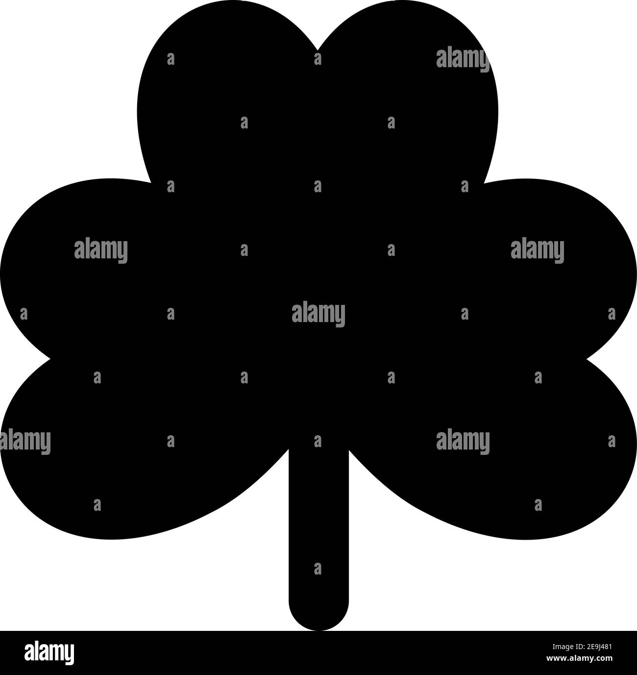 Black Lucky leaf, illustration, vector on white background Stock Vector