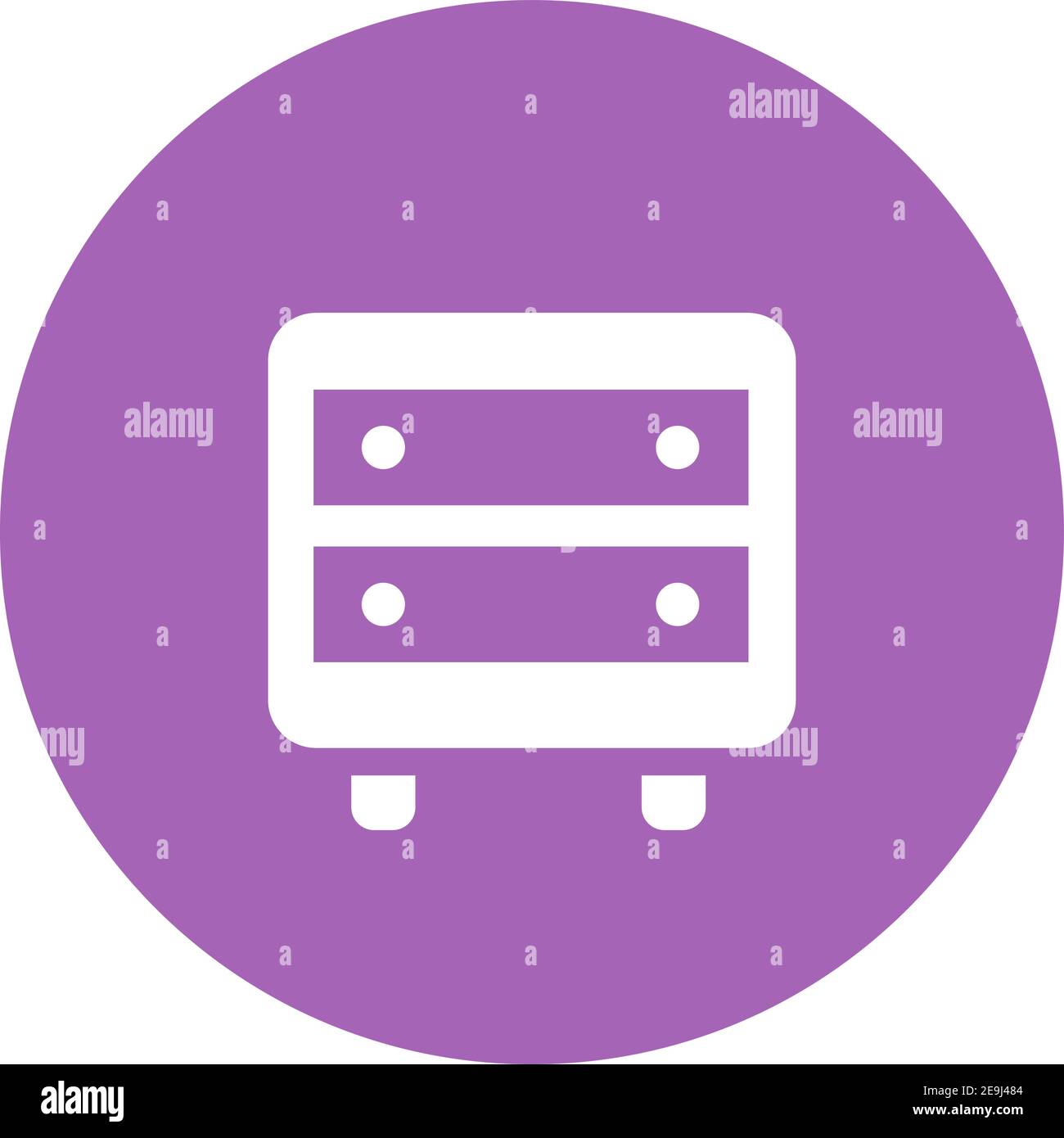 Small night stand, illustration, vector on white background Stock