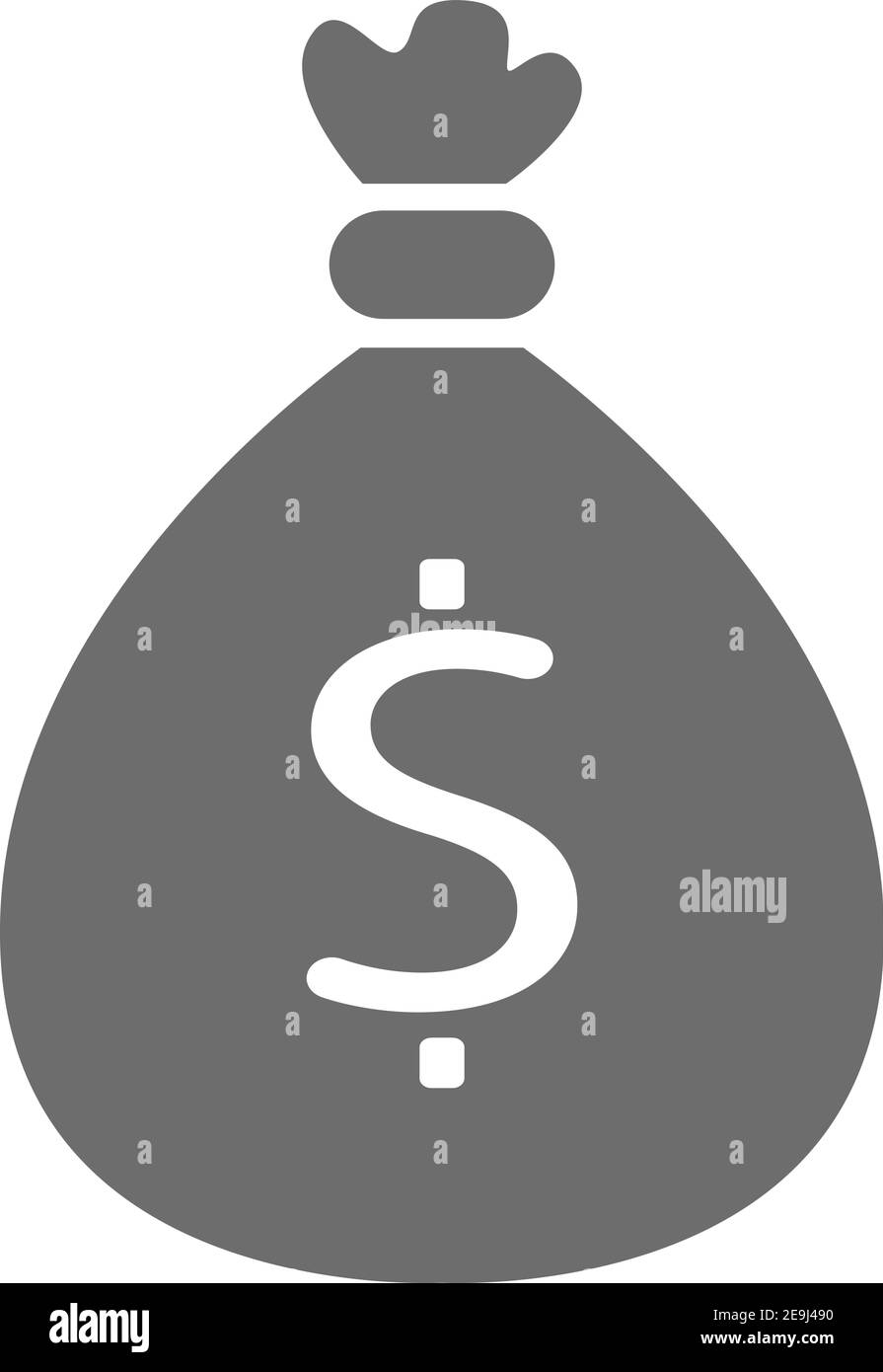 Bag of money, illustration, vector on white background. Stock Vector