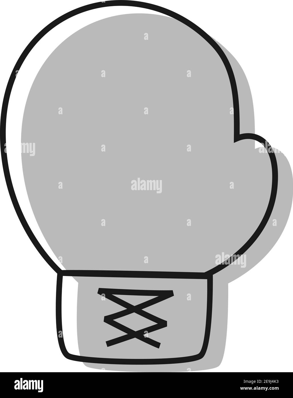 Grey boxing glove, illustration, vector on white background Stock ...