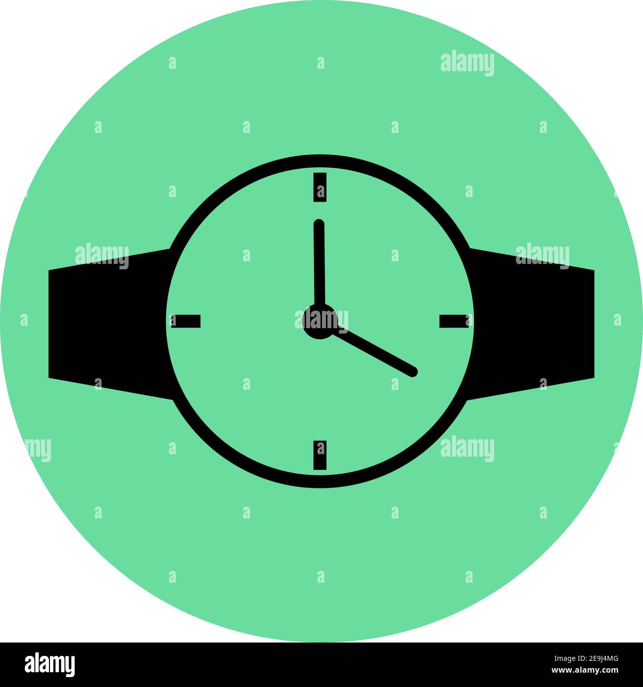 Black watch, illustration, vector on white background. Stock Vector