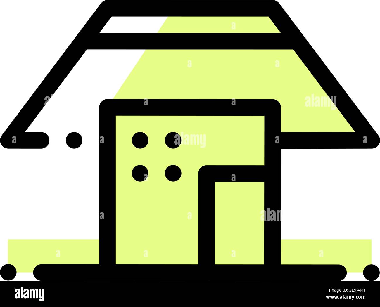 Olive green colored house, illustration, vector on white background. Stock Vector