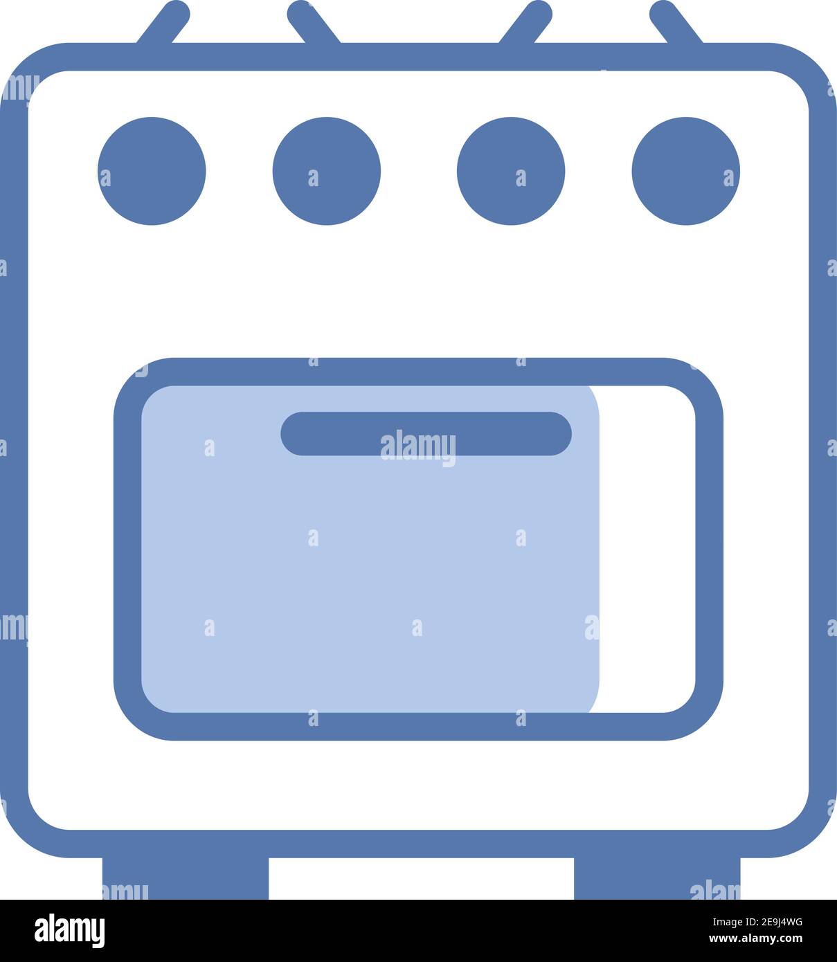 Kitchen stove, illustration, vector on white background. Stock Vector