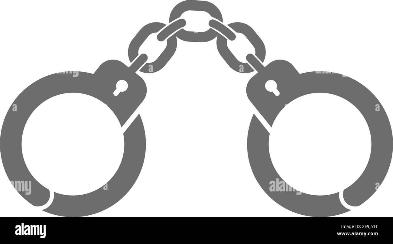 Silver handcuffs, illustration, vector on white background Stock Vector Image & Art Alamy