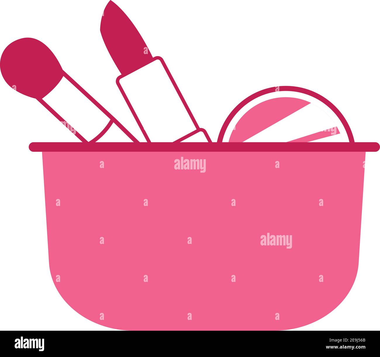 Make up bag, illustration, vector on white background. Stock Vector
