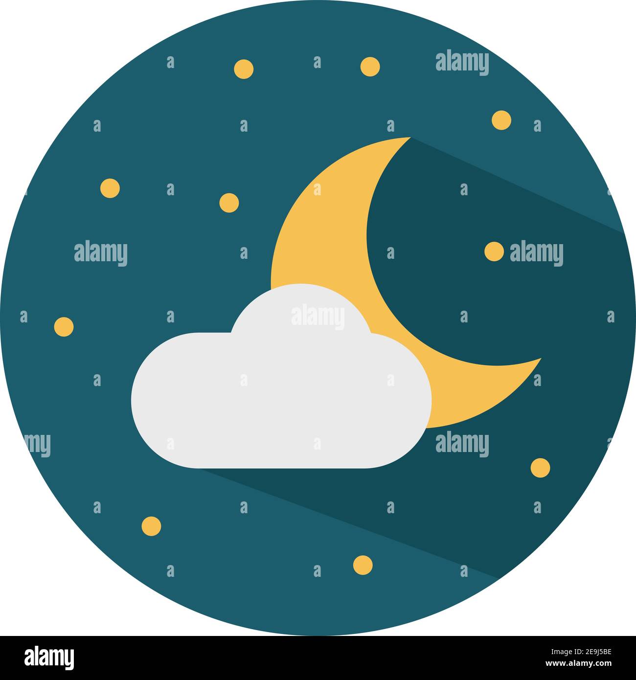 Young moon with one cloud, illustration, vector on white background ...