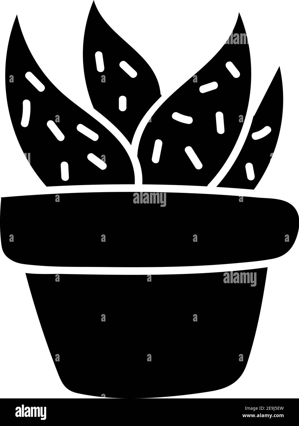 Exotic black cactus in a pot, illustration, vector on white background ...