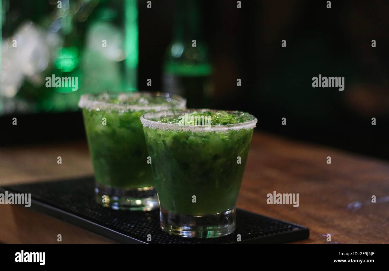 Green Arugula Drink Stock Photo