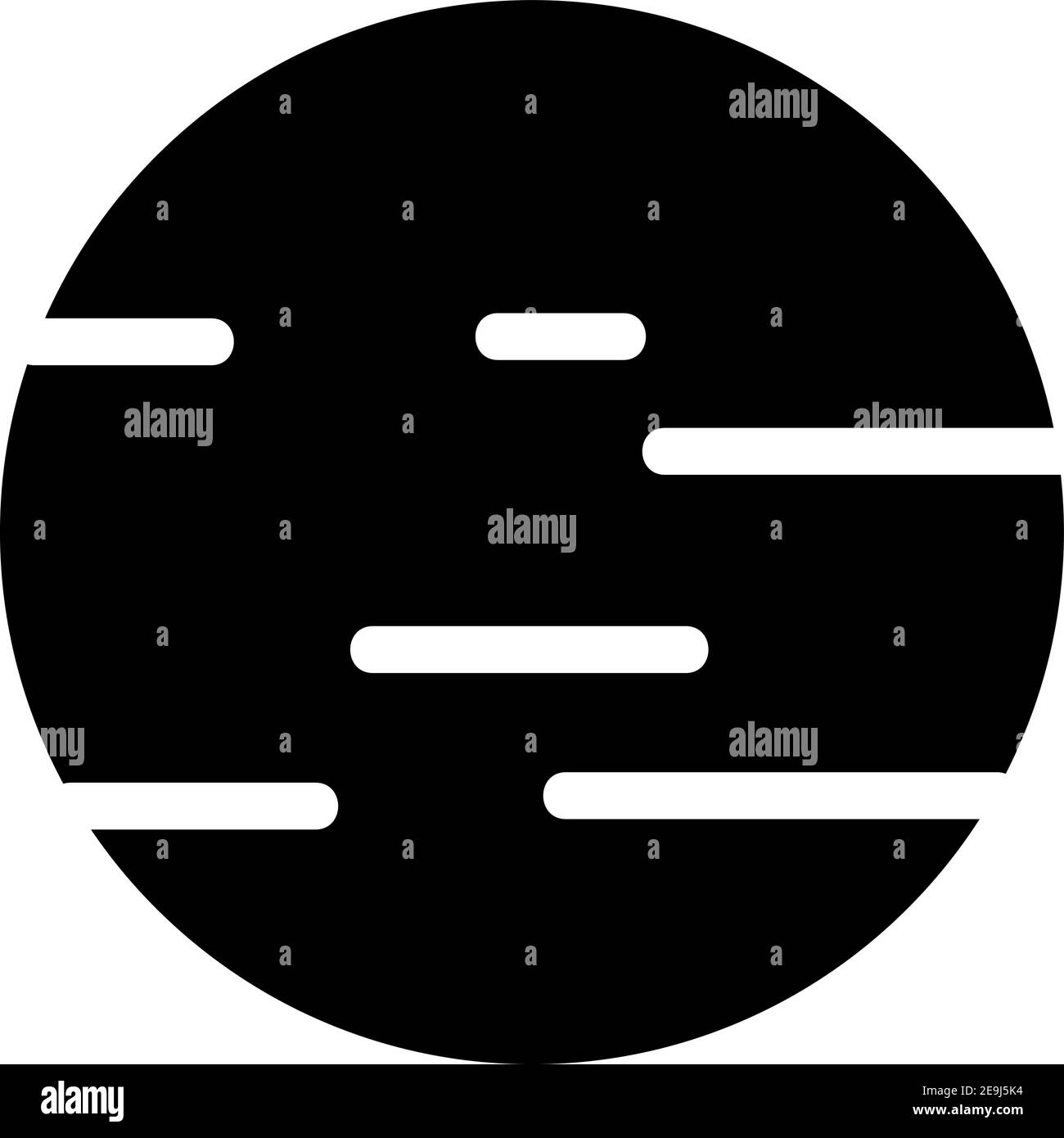 Black planet Venus, illustration, vector on white background. Stock Vector