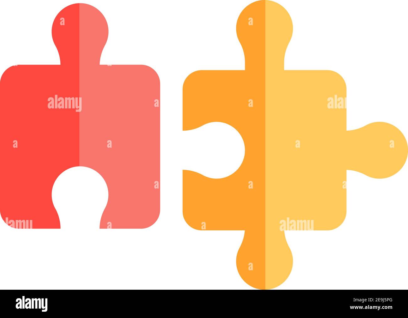 Black and yellow puzzle, illustration, vector on white background Stock ...