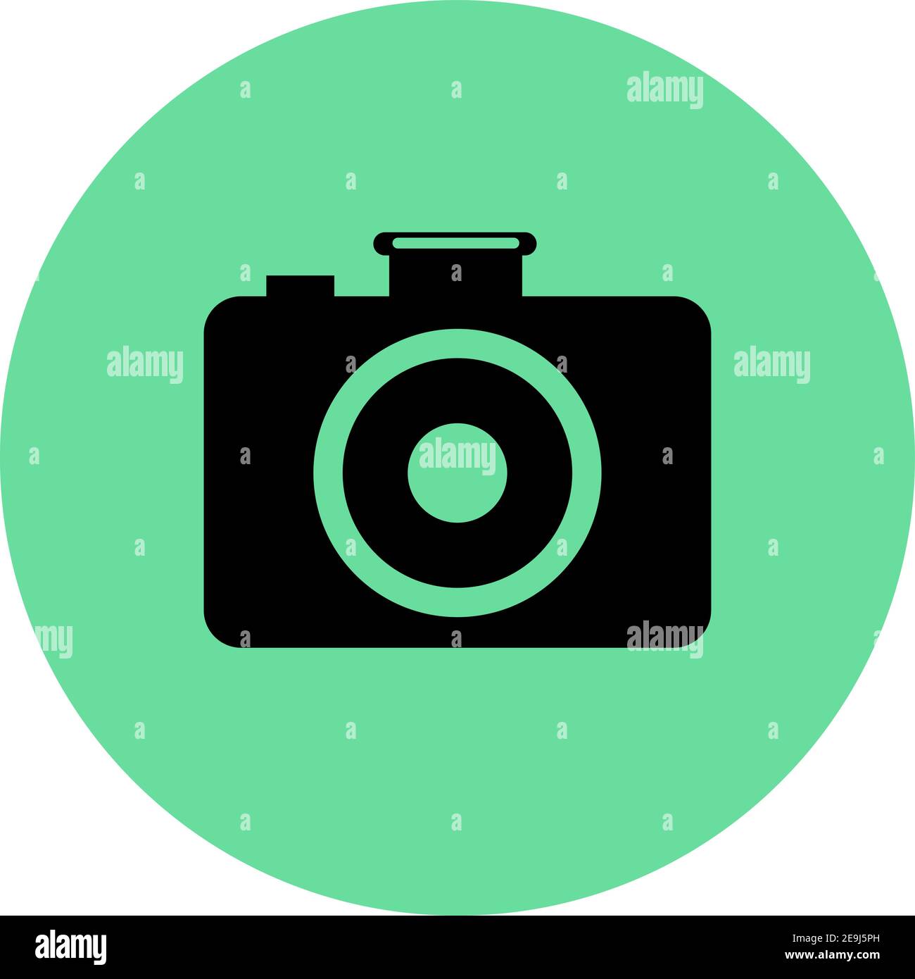 Small black camera, illustration, vector on white background Stock