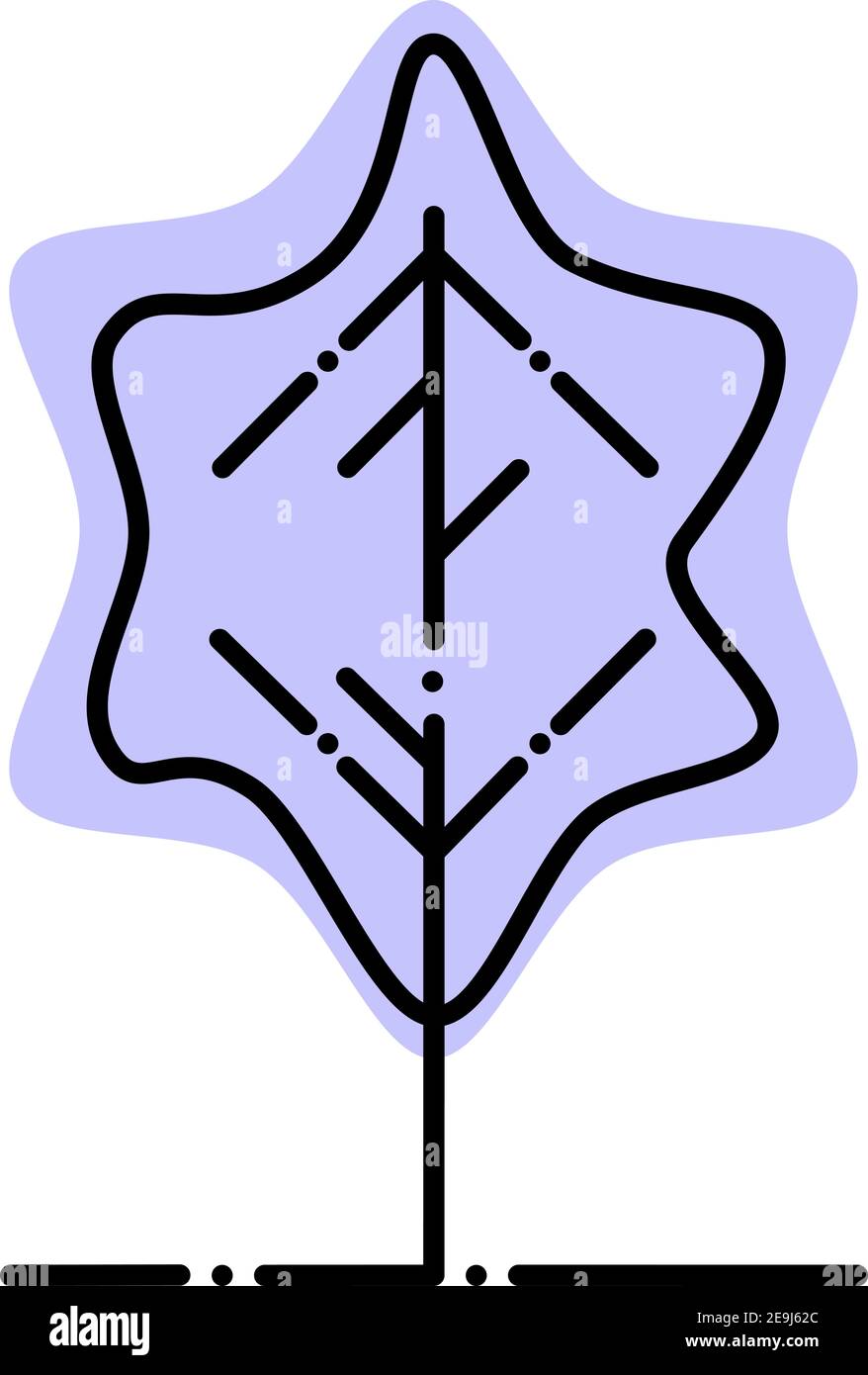 Purple tree, illustration, vector on white background Stock Vector ...