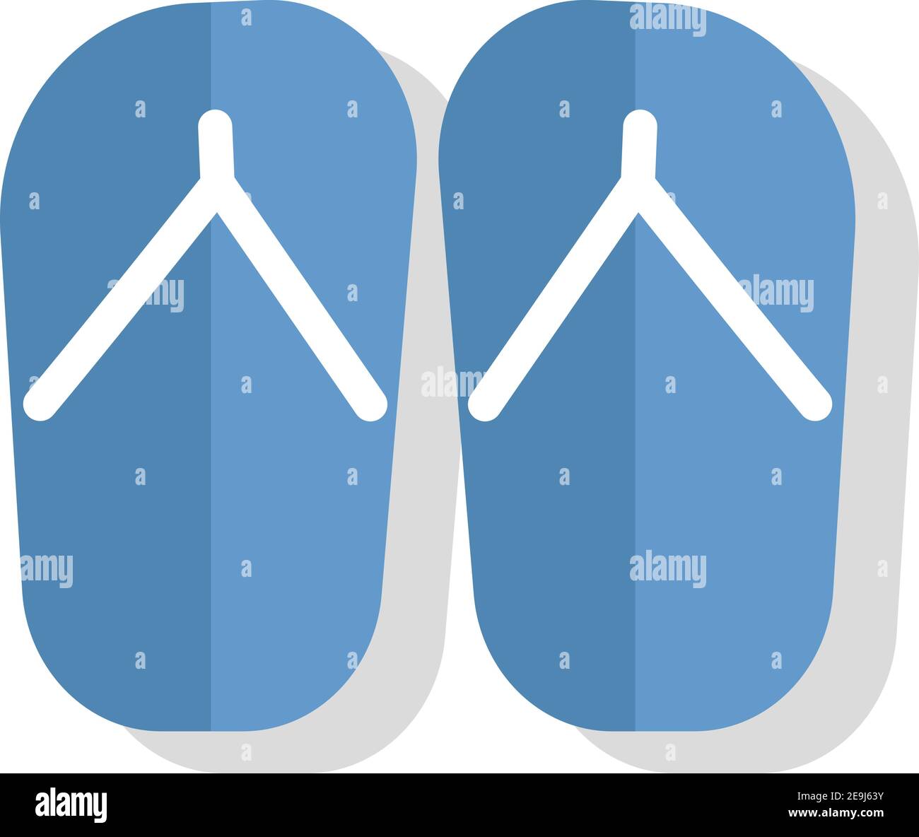 Blue flip flops, illustration, vector on white background Stock Vector
