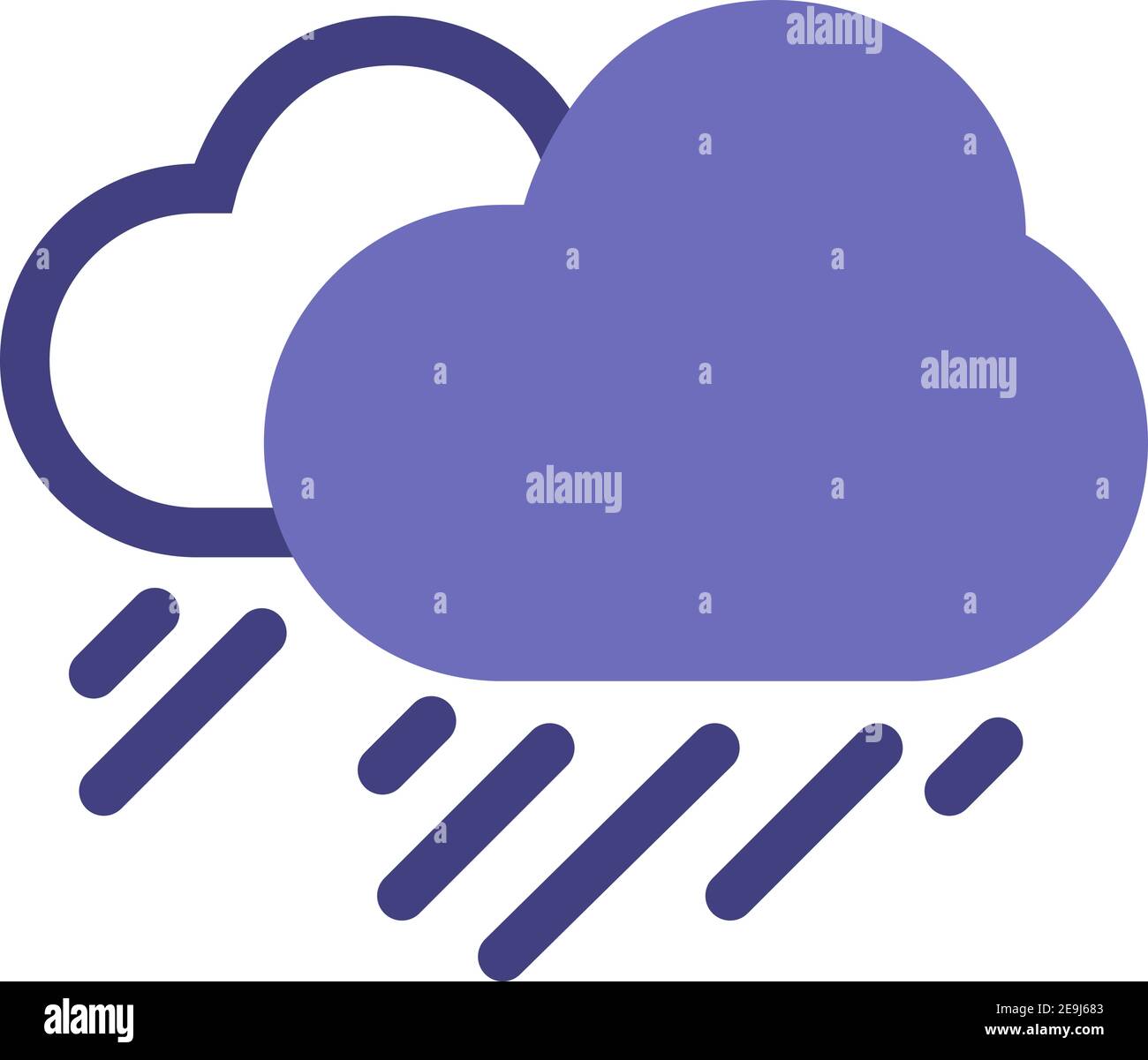 Heavy rain clouds, illustration, vector on white background. Stock Vector