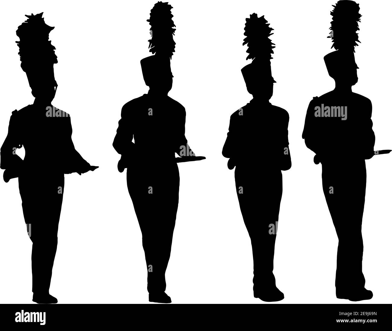 Marching Band Silhouette Stock Vector