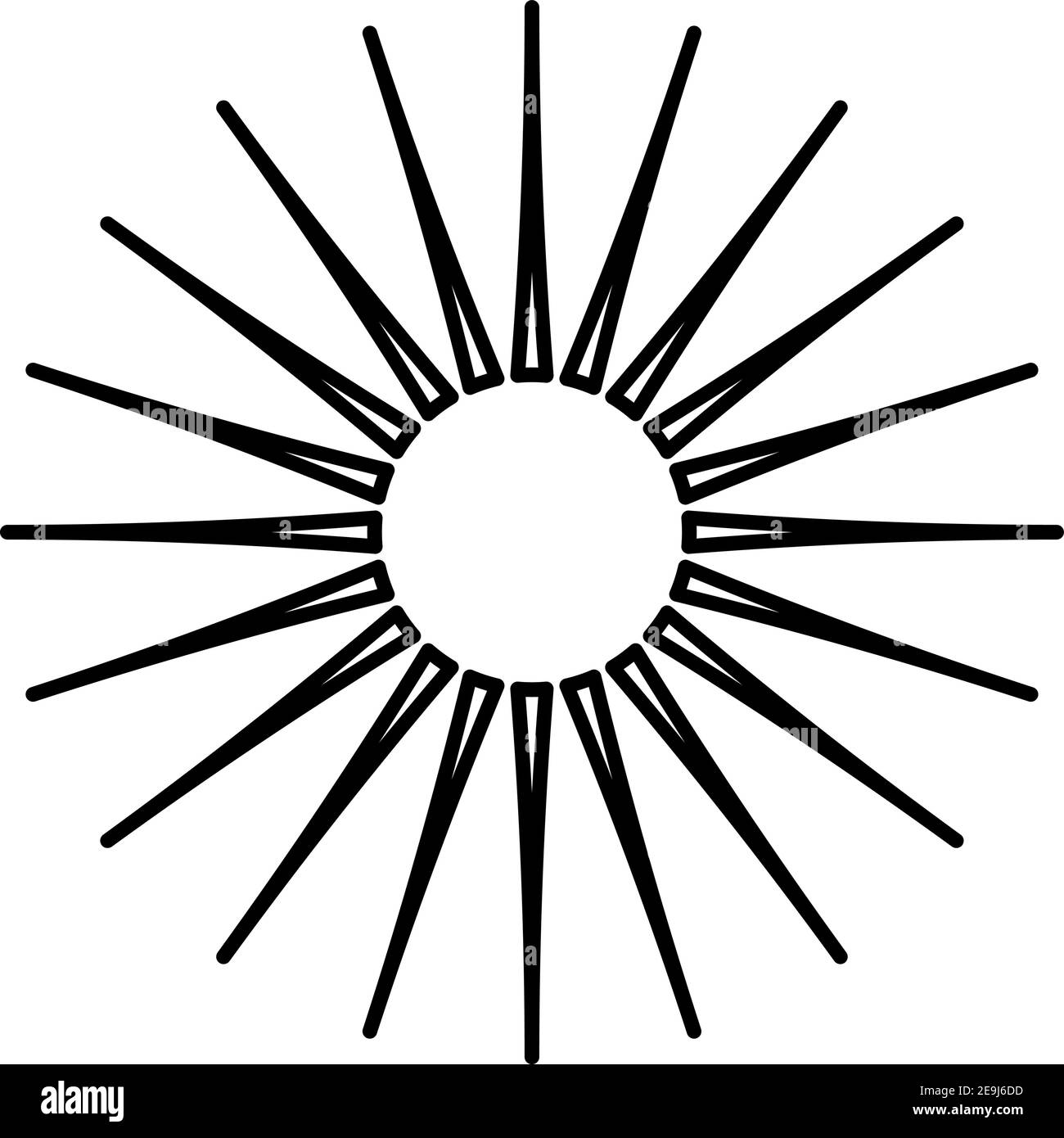 Long sun rays, illustration, vector on white background Stock Vector ...
