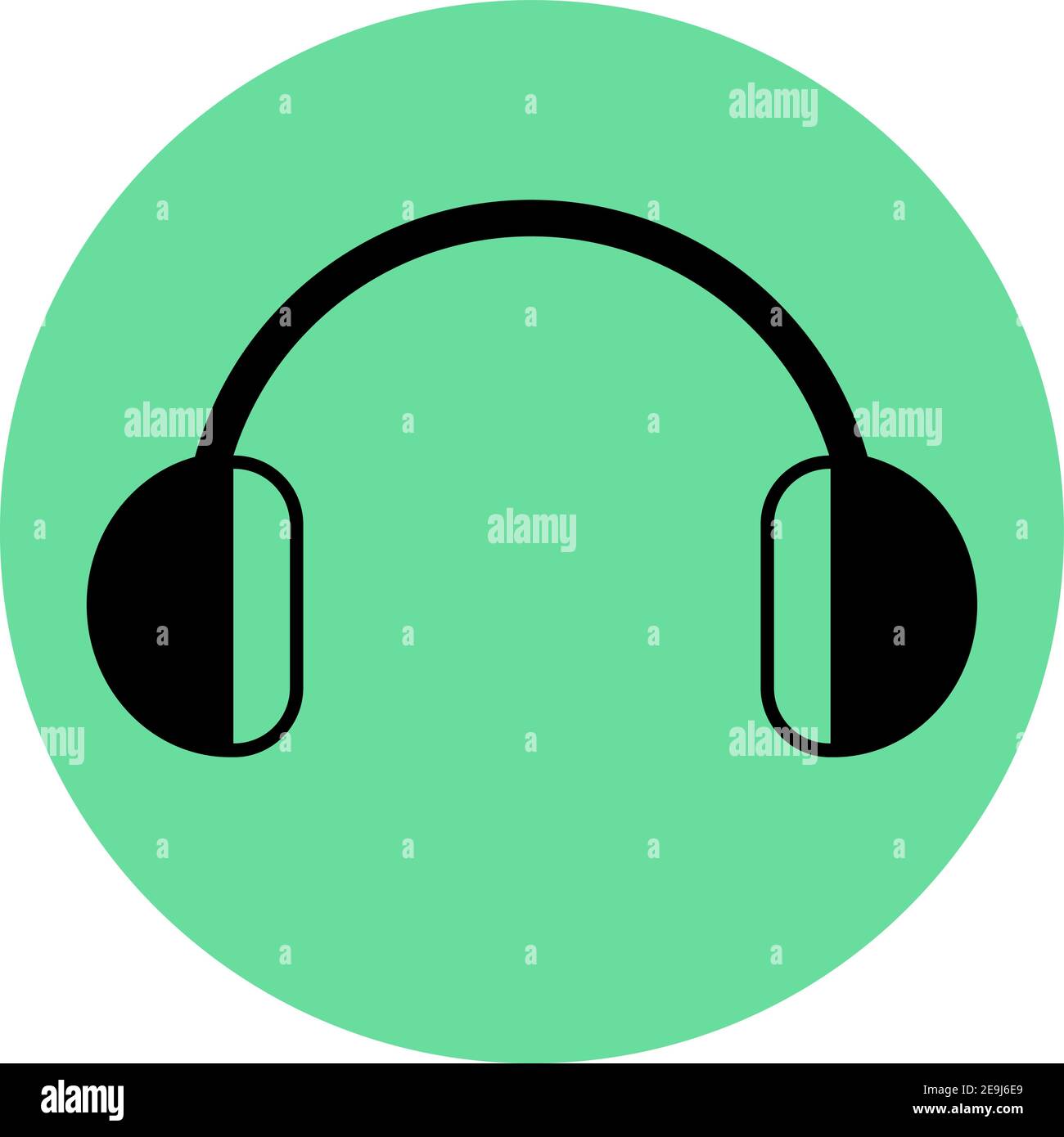 Black headphones, illustration, vector on white background Stock Vector