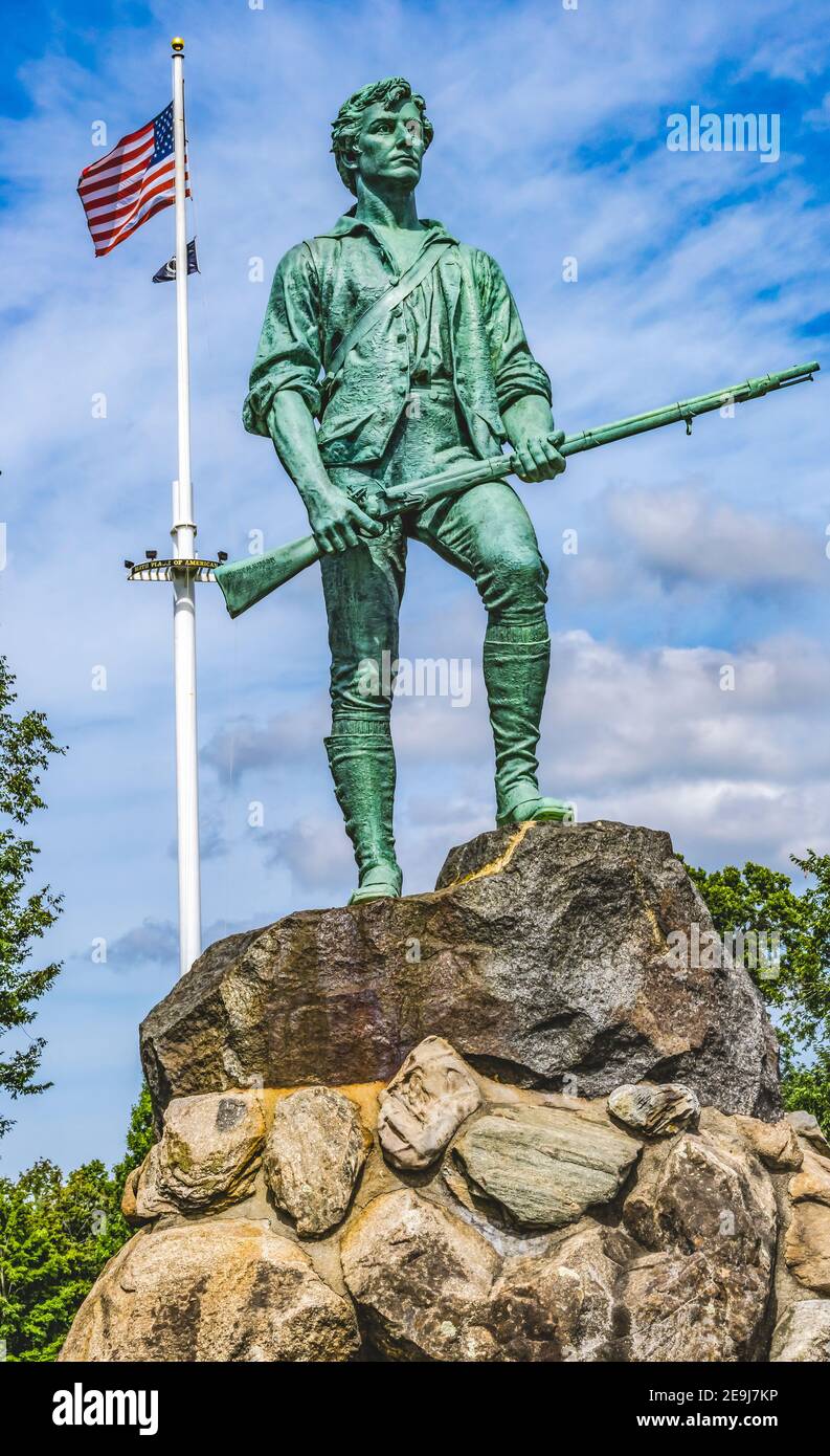 Lexington Minute Man Patriot Statue Lexington Battle Green