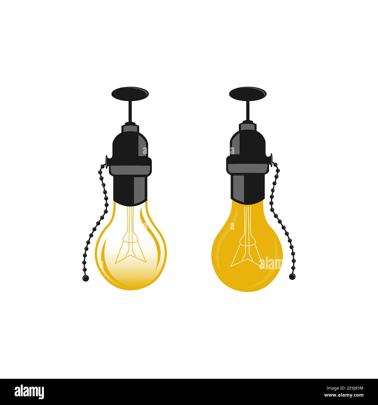 light bulb icon isolated on navy blue background, Flat style Logo Design Template,EPS 10 Stock Vector