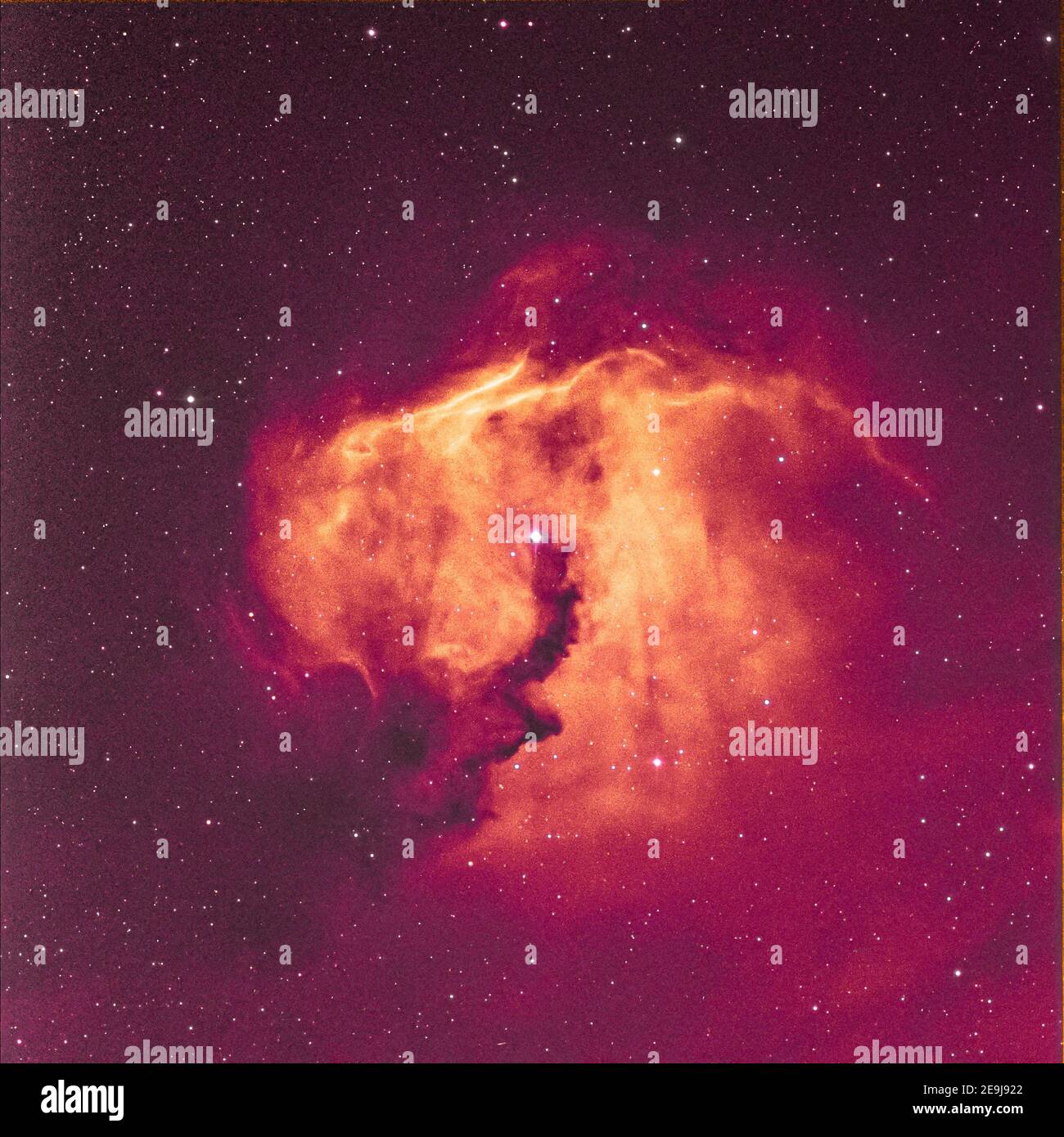 Astrophotography - NGC 2327 Seagull's Head in IC 2177 is a region of nebulosity along the border between the constellations Monoceros and Canis Major. Stock Photo
