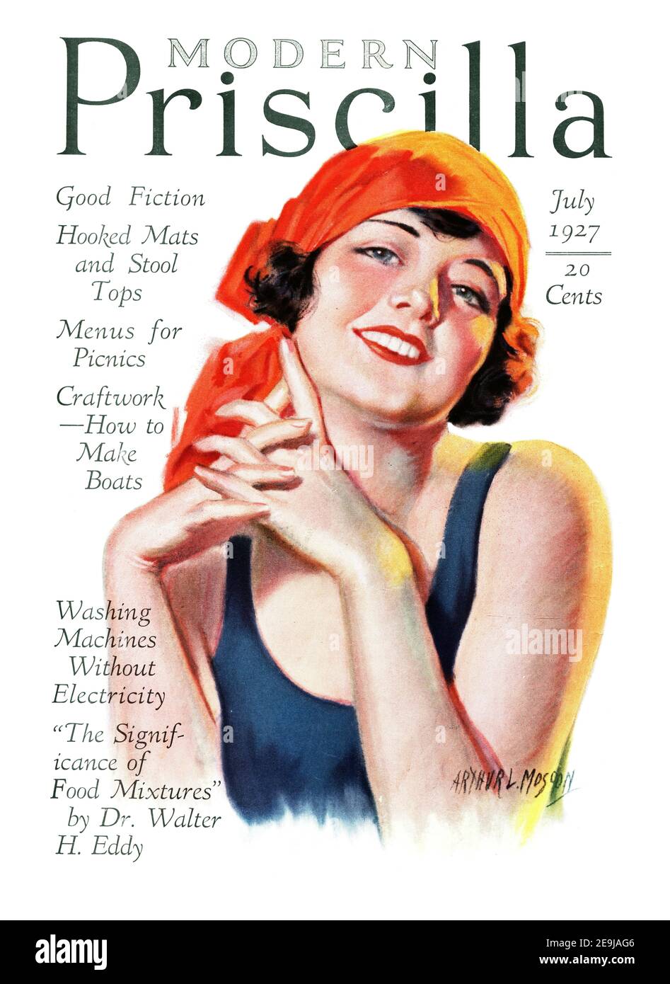 The Modern Priscilla Magazine Cover, 1927 July issue, retouched and revived, 600dpi, poster quality, A3+ Stock Photo