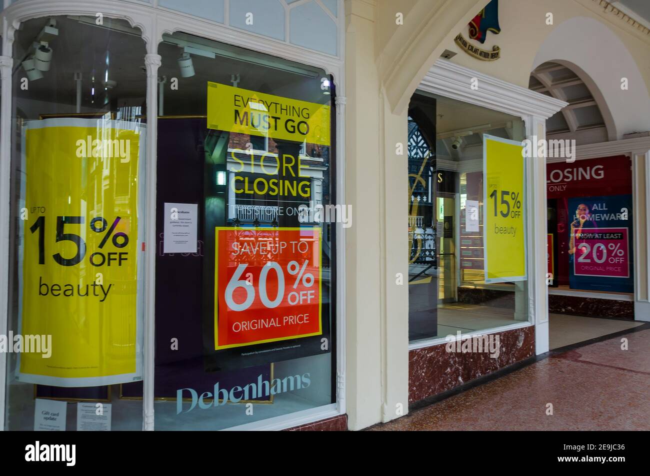 Chester; UK Jan 29, 2021 The department store, Browns of Chester