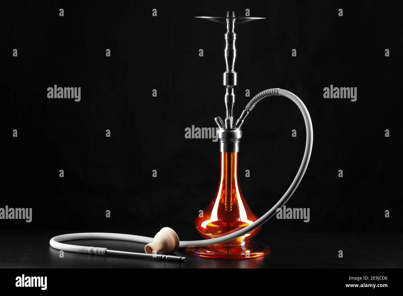 New hookah isolated on black background, copy space Stock Photo