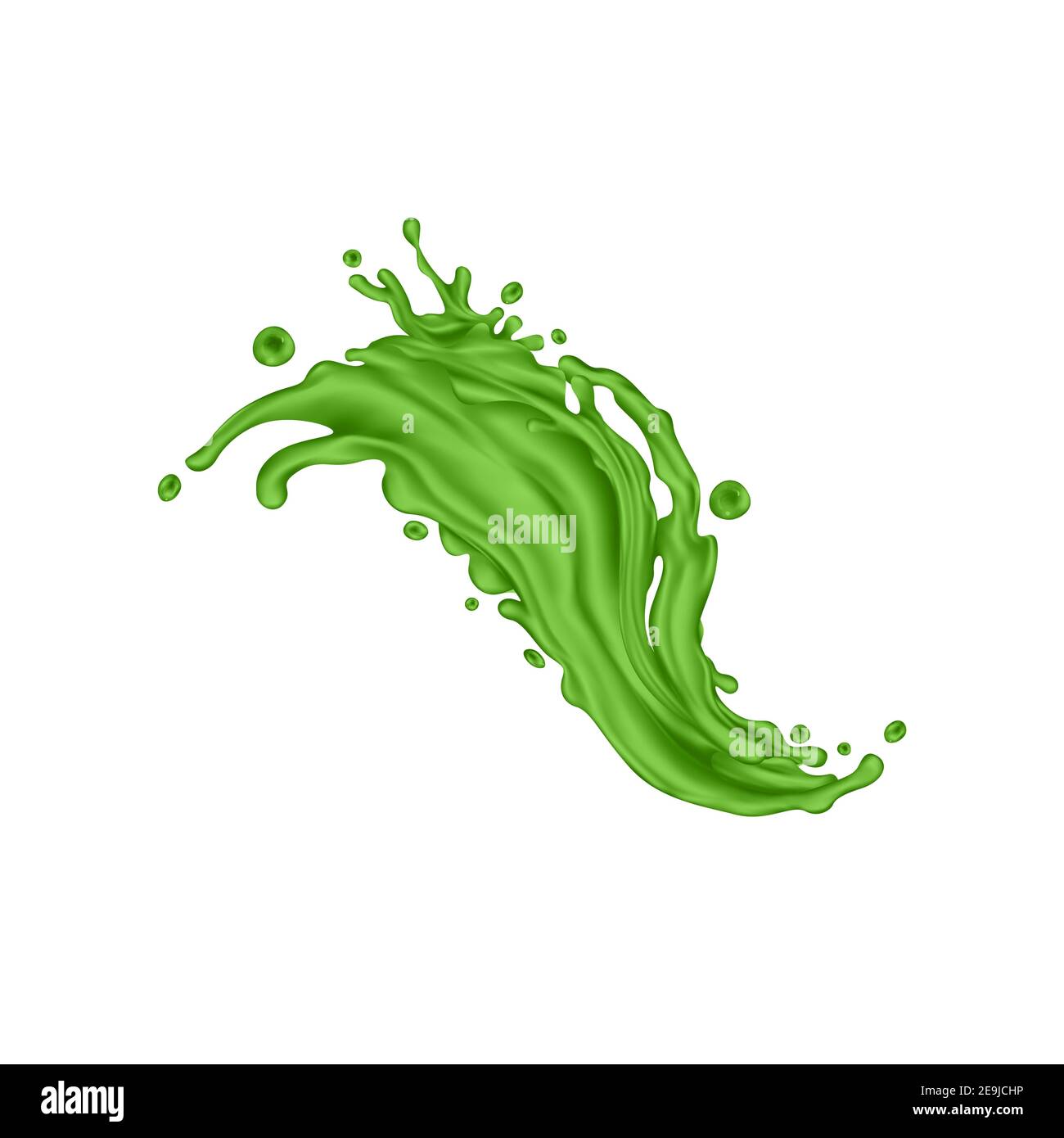Green juice splash on a white background Stock Photo