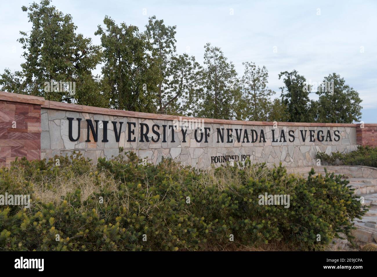 The entrance sign to the University of Nevada Las Vegas, Wednesday, Feb