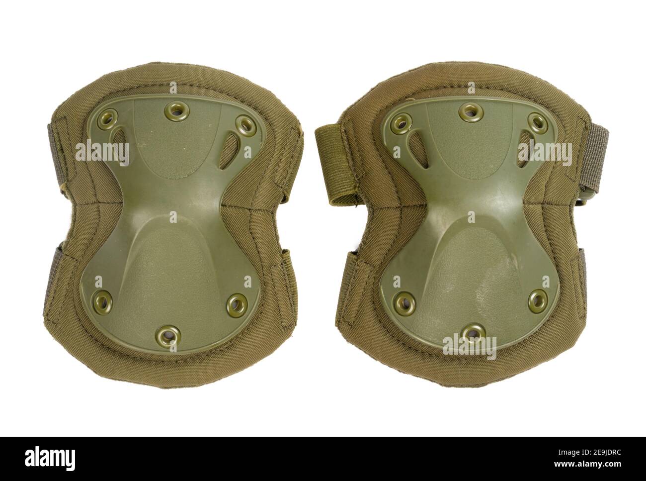 Military knee pads isolated on white background Stock Photo Alamy