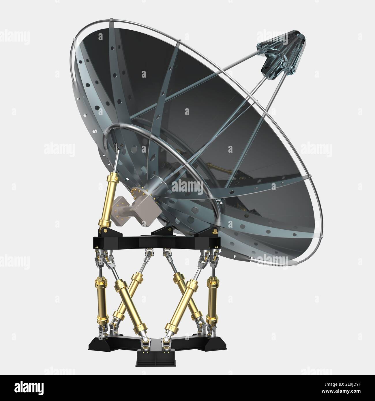 Radio antenna. Astronomy research technology. 3d rendering