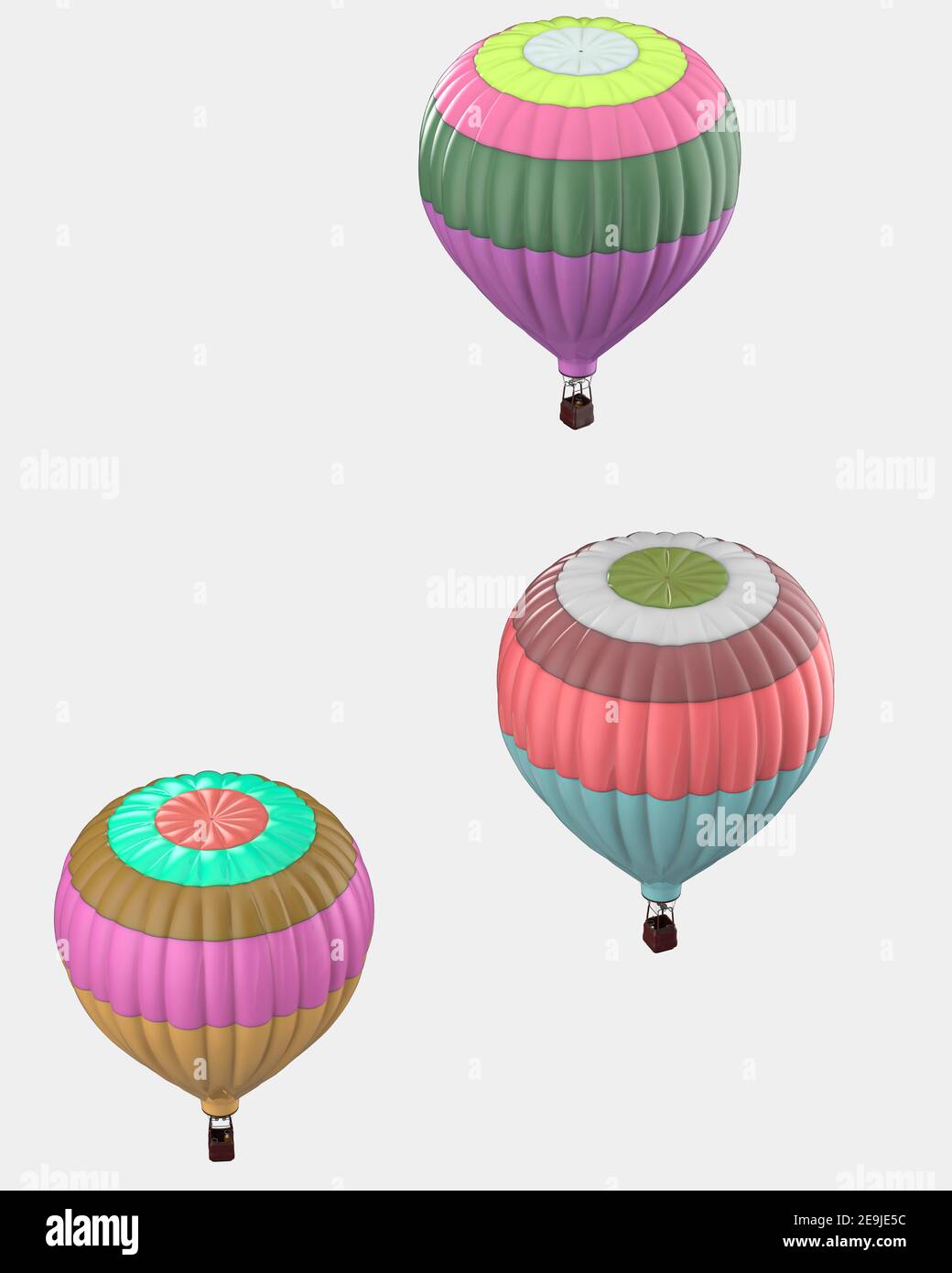 Hot air balloon isolated on background. 3d rendering - illustration ...