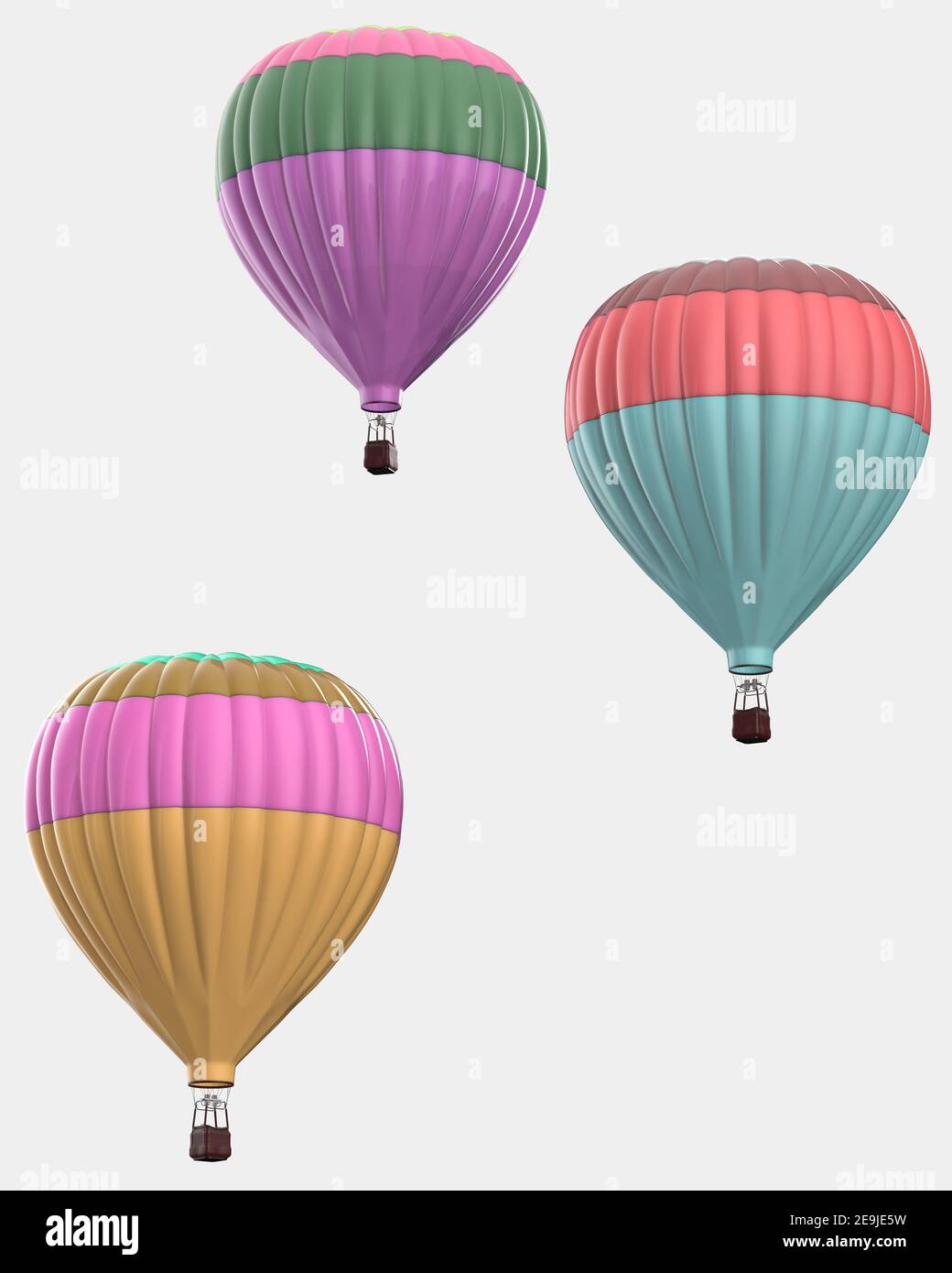 Hot air balloon isolated on background. 3d rendering - illustration ...