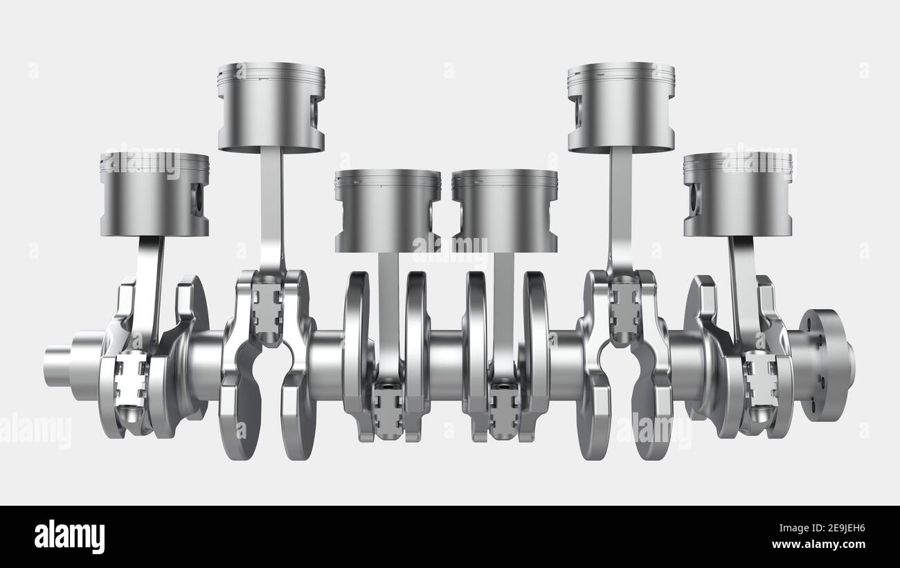 Engine crank shaft isolated on background. 3d rendering illustration Stock Photo Alamy