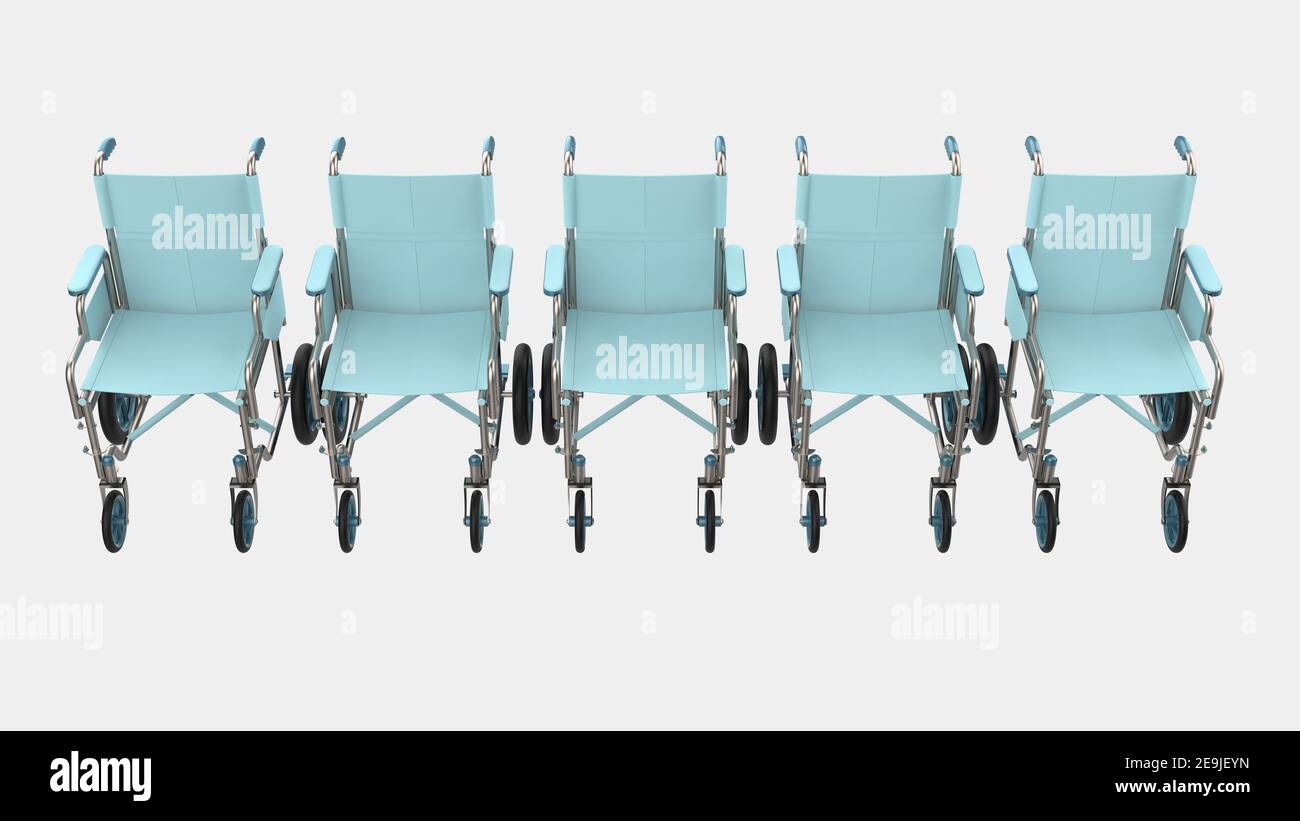 Hospital wheelchair isolated on background. 3d rendering - illustration