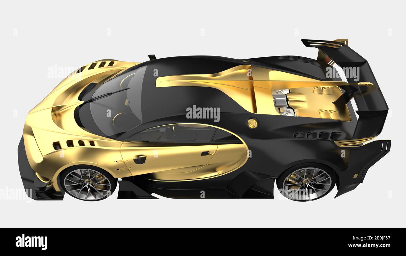 Hyper car isolated on grey background. 3d rendering - illustration ...