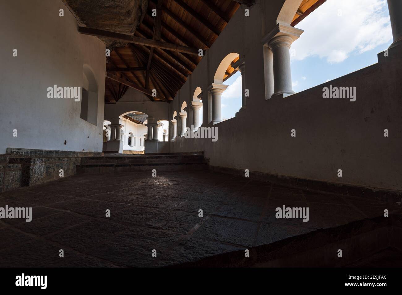 Interior Architecture of the temple at dambulla, Sri Lanka Stock Photo