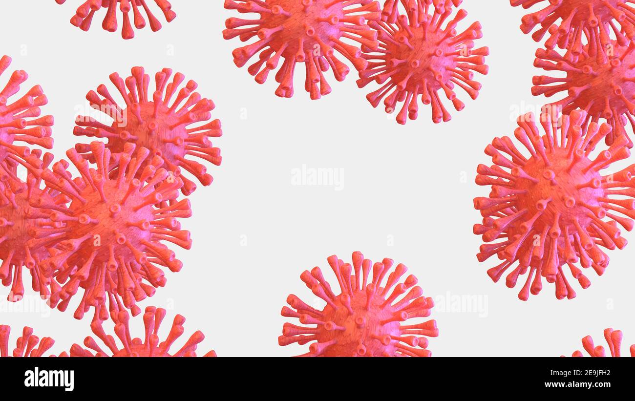 Coronavirus close-up scene isolated on background. Ideal for large publications or printing. 3d rendering - illustration Stock Photo