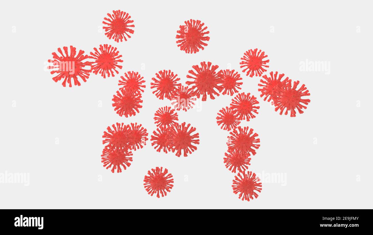 Coronavirus close-up scene isolated on background. Ideal for large publications or printing. 3d rendering - illustration Stock Photo