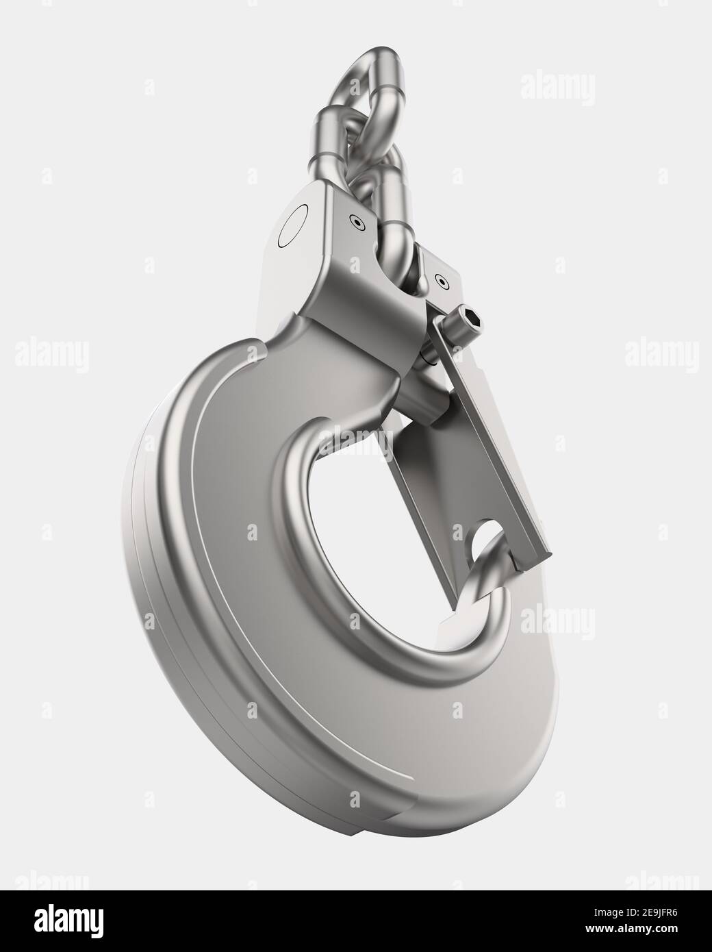 Crane hook close-up scene isolated on background. 3d rendering