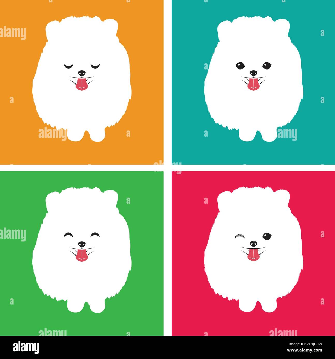 Vector image of an dog  pomeranian on white background. Easy editable layered vector illustration. Pets. Stock Vector