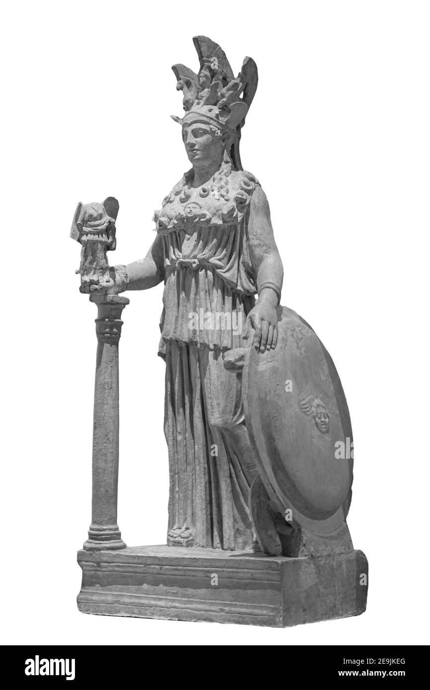 Ancient Greek Roman statue of goddess Athena god of wisdom and the arts