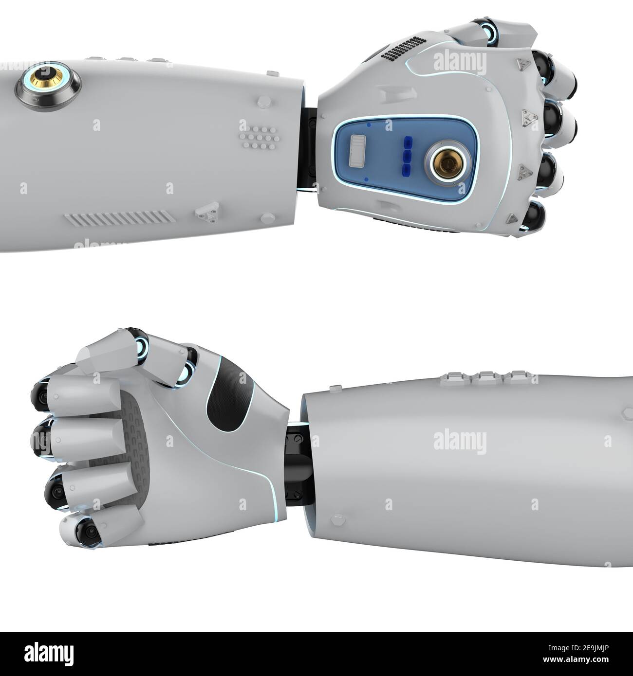 3d rendering robot hand isolated on white background Stock Photo - Alamy
