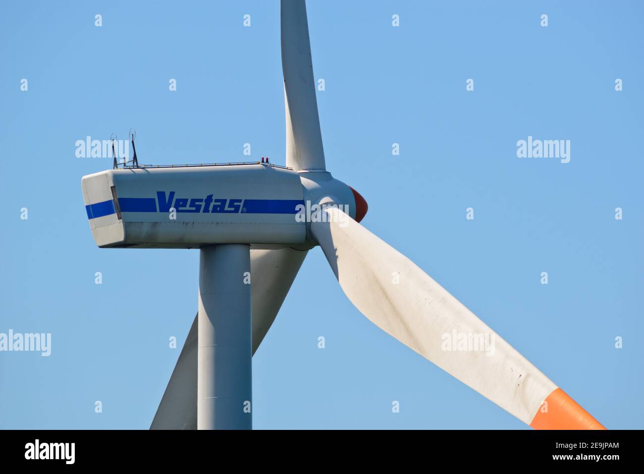 munderfing, austria, 15 aug 2015, vestas wind power plant in the upper austrian forest kobernausser wald Stock Photo