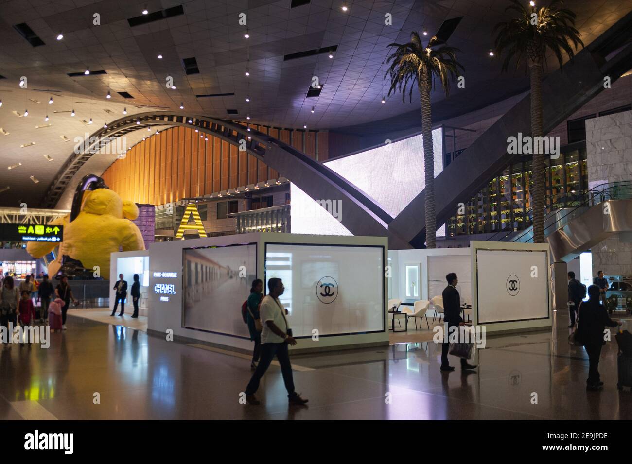 27.06.2019, Doha, Qatar, Asia - Interior view of the new terminal at Hamad International Airport. Stock Photo