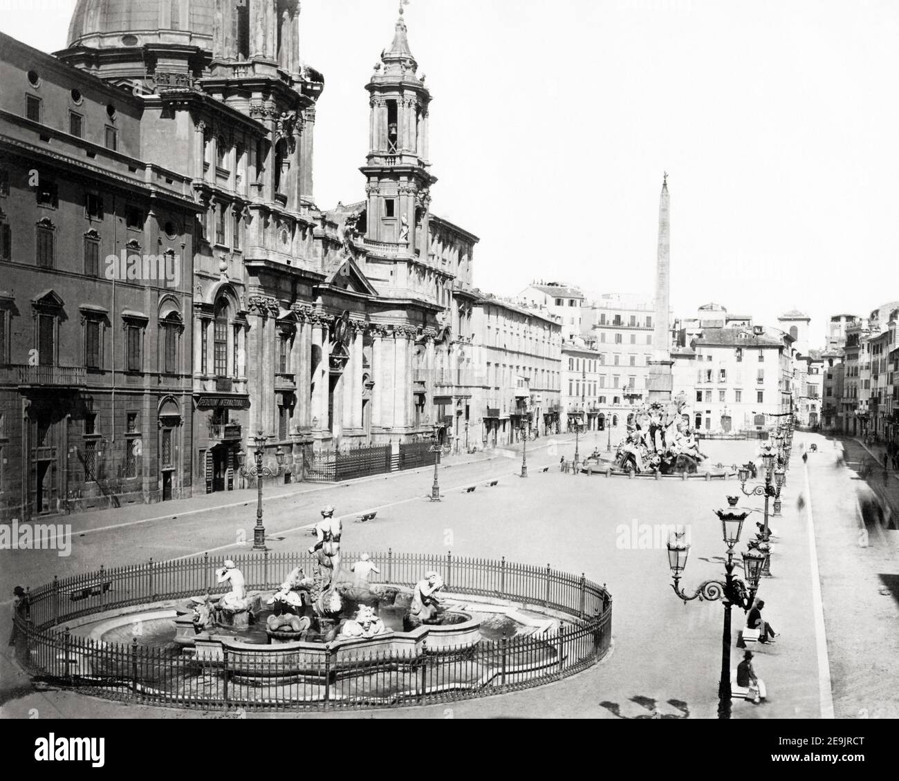 Late 19th century photograph - Piazza Navona, Rome, Italy Stock Photo ...