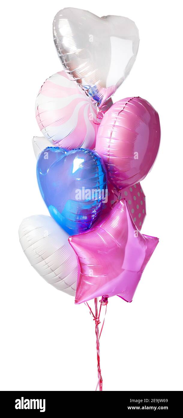 Bright colorful balloons isolated on white background Stock Photo - Alamy